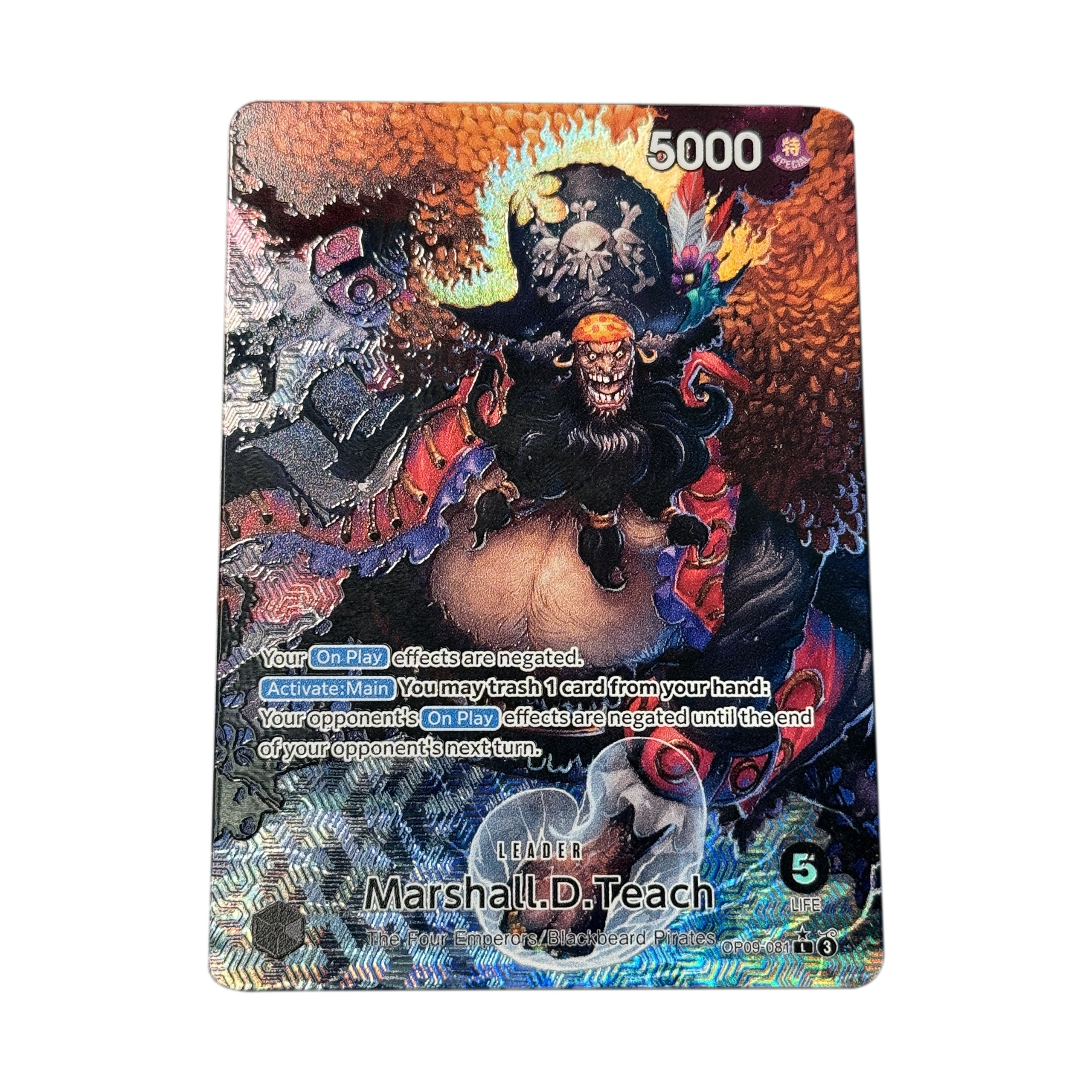 one piece card game blackbeard Black Beard Custom Art Leader Card