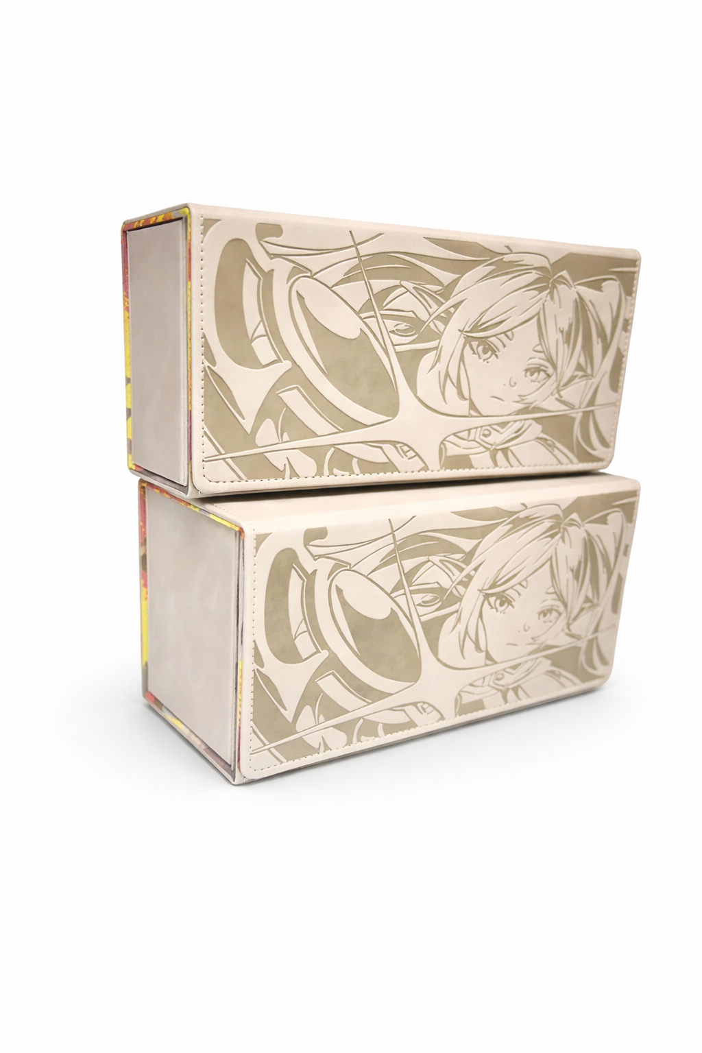 Two stacked boxes with anime-style character illustrations on a white background