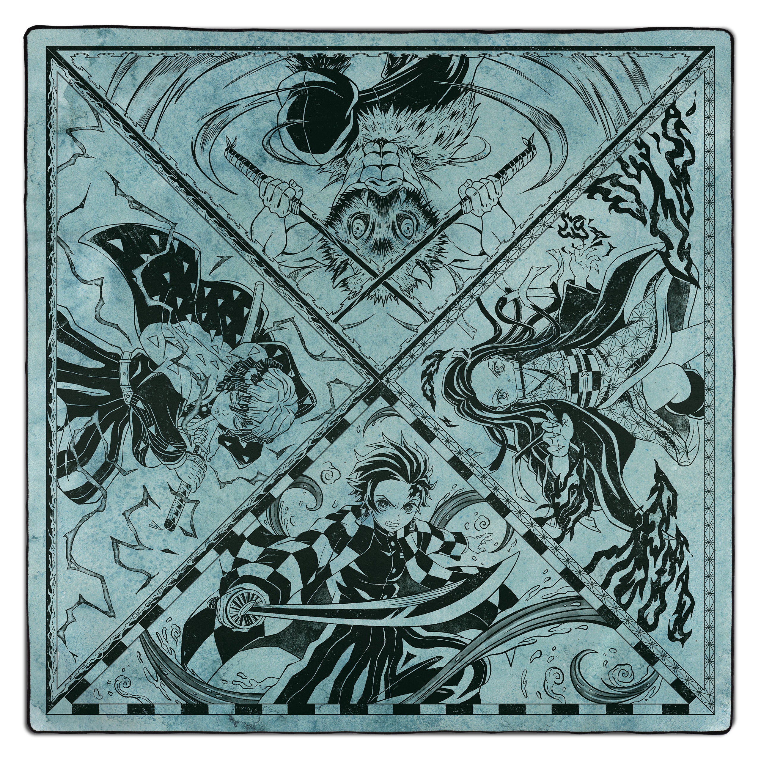 Hinokami 2-Player Stitched Edge Playmat - Stone Wash Blue (Pre-Order)