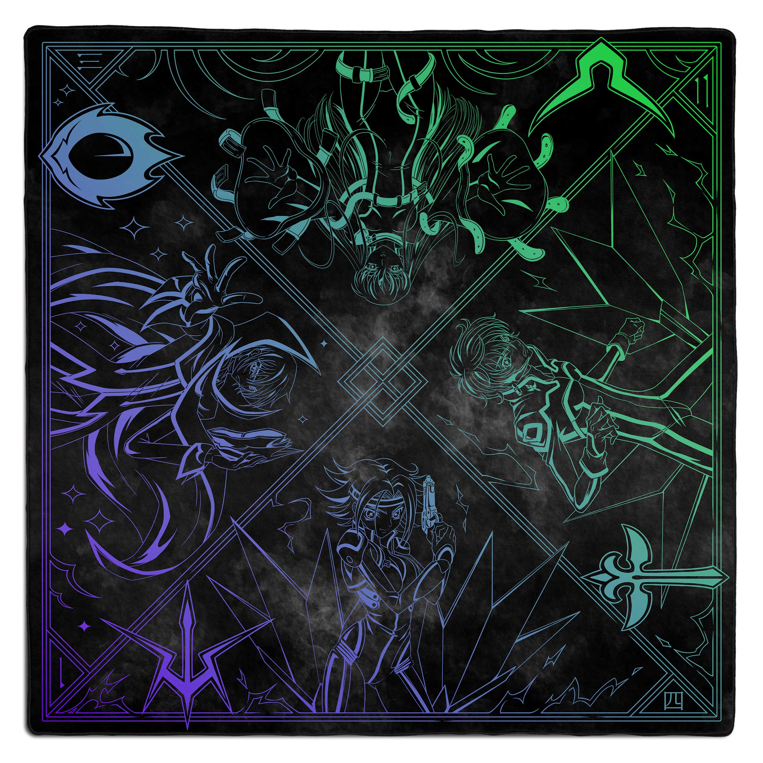 Zero 2-Player Stitched Edge Playmat - Black Gradient Chase *Randomly Inserted*